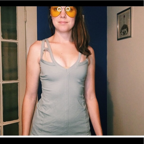 Buckle slate gray/green strappy structured tank - Picture 5 of 5